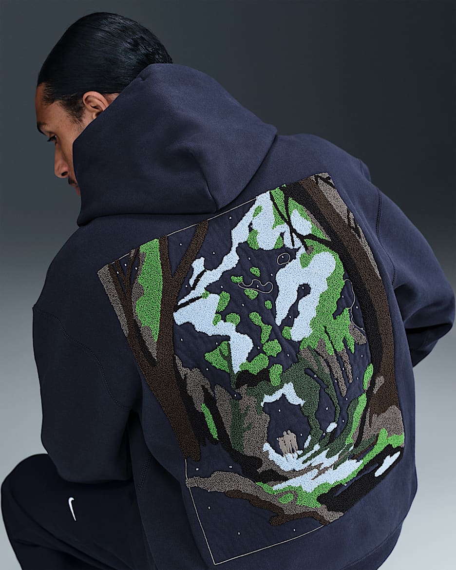 ★★Nike★★ Solo Swoosh Fleece Pullover Hoodie M Parachute Nike Sportswear Solo Swoosh Men's Fleece Pullover Hoodie